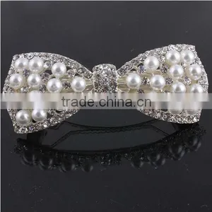 Luxurious Rhinestone Hair Bow With Pearl Manufacturers Chins Supplier BY 1880 thumbnail-1