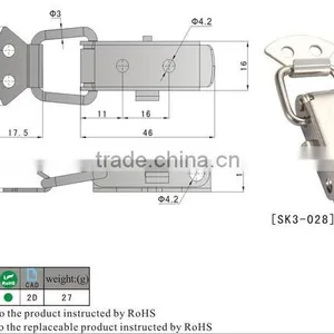 SK3-028 New Design Flat Draw Latch Made in China thumbnail-2
