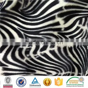 Polyester Animal Skin Print Zebra-stripe Tiger Stripe Style Kurti Velvet Designs Micro Velboa Fabric thumbnail-4