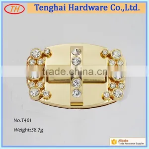 Manufacturer Custom Zinc Alloy Twist Lock With Rhinestone for Bag thumbnail-1