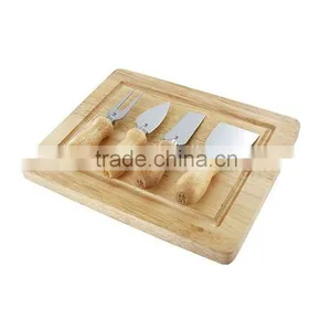 Wood Vegetable Cutting Board With Water Groove Knife thumbnail-1