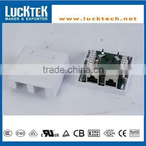 Cat.5e RJ45 2Port Surface Mount Box With P.C.B Jack thumbnail-1