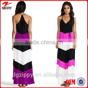 2015 Gowns Women Colour Block Gown Fashion Gown Design for Women Wear Long Gowns thumbnail-1