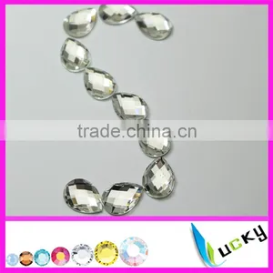 Sew on Flatback Teardrop Shape Crystal ab Color Strass Rhinestones, Can be With or Without Holes Glue on for Clothes thumbnail-5