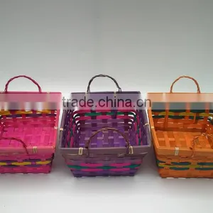 Colorful Bamboo Storage Basket thumbnail-1