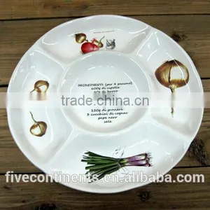 Round Decal 5 Pcs Compartment Ceramic Plate thumbnail-1