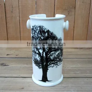 DFC Black Tree Decal Ceramic Cup Holder With Handle thumbnail-1