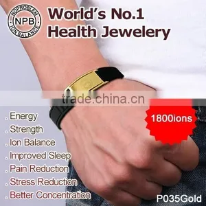 Noproblem P035G Germanium Luxury Paracord Casual Elastic Health Negative Ion Cuff Bracelet thumbnail-2