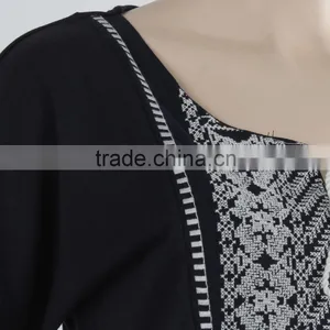 F5S10380 Ladies Black Short Sleeve Fashion Plain T- Shirt thumbnail-5