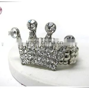 Crystal Stud Crown Stretch Ring thumbnail-1