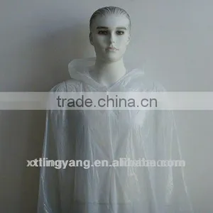 Disposable White Good Quality Plastic Raincoat thumbnail-1