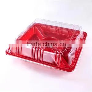 SM1-3109Red 5 Compartment Box Disposable Plastic Red Tray thumbnail-1