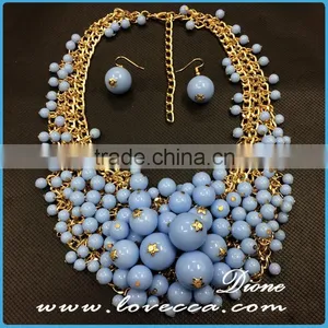 Green Beads Stones Luxury Bohemian Bib Collar Exaggerate Beaded Charms Necklace thumbnail-4