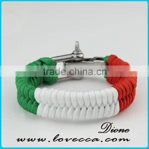 Factory Direct Sales Braided Adjustable Bowshackle Buckle Survival Paracord Bracelet thumbnail-2