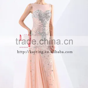 New Picture Fashion Sex Long Dresses Nude Lace Evening Dress 2013 Flounced Evening Dress thumbnail-2