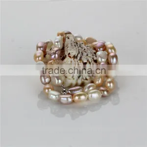 AAA 10mm Mixed Color Freshwater Big Baroque Pearl Set thumbnail-4