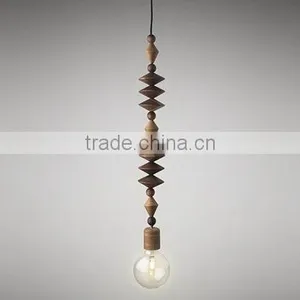 New Edison Vintage Retro Wooden Fixture Pendant Light Colorful Fabric Cable Lamp thumbnail-1