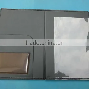 Leather Presentation Folders With Logo / High Quality Leather File Folder Design / Black Leather File Folders thumbnail-1