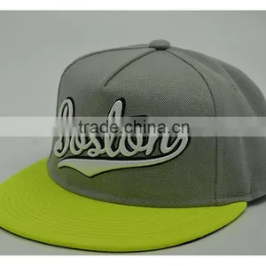 Fashion 5 Panel Snapback Cap/hat Black 3D Embroidery Baseball Cap thumbnail-1