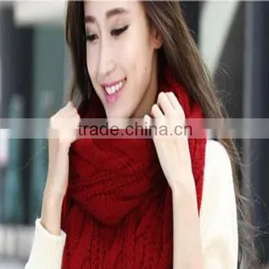 Hot Sale Large Women Knitting Infinity Scarf Winter Thicker Muffler Scarves Brand Solid Color Women's Scarf thumbnail-5
