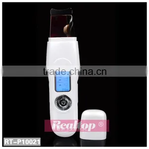 Electric Facial Cleanser LCD Screen Rechargeable Ultrasonic Waves Ion Ems Massage Face Skin Scrubber Peeling Machine thumbnail-2