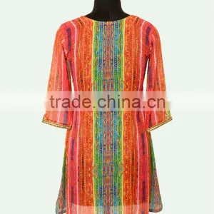 Latest Indian Designer Party Wear Handwork Kurti thumbnail-4