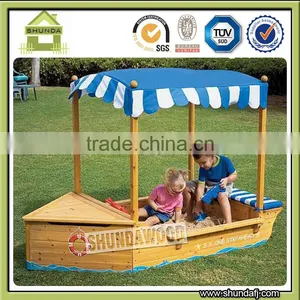SD-SB02 Outdoor Wooden Garden SandPit Sandbox Sand Pit Box Child Play Children Sun Shade thumbnail-1