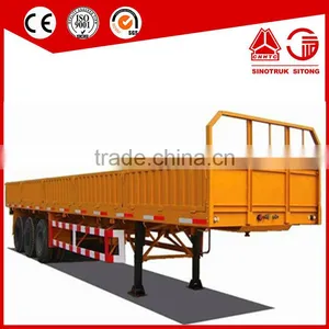 3 Axle Flatbed Side Wall Semi Truck Trailer and 6x4 Sinotruk Tractor Truck Trailer thumbnail-5