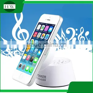 2in1 Flip Folding Adjustable Silicone Sucker Holder Music Powered Amplifier Mobile Phone Sound Box Mini Speaker Portable Speaker thumbnail-1