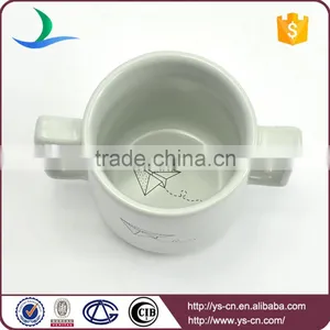 New Product Air Plane Design Ceramic Two-handled Cup thumbnail-2