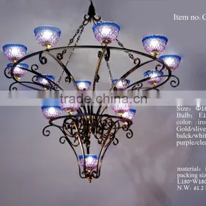 Italy Special Design Red Color Metal Chandelier With Glass thumbnail-5