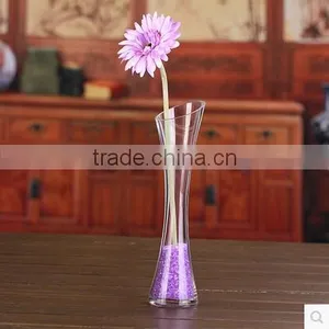 Different Types Tall Thin Slanted Clear Glass Flower Vase for Home Decoration thumbnail-2