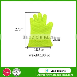 Heat Resistant Kitchen Silicone Gloves,Waterproof Silicone BBQ Oven Mitts thumbnail-2
