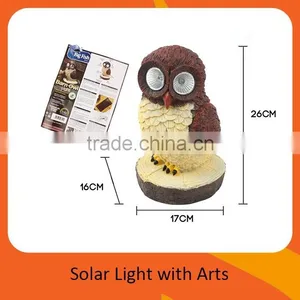 Solar Powered Animal Barn Owl Shaped Light Polyresin Garden Light thumbnail-2