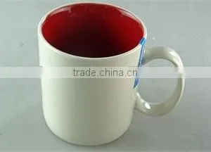 Cheap Stock 400ml Ceramic Stoneware Two-tone Square Colorful Coffee Cup Mug Wholesale thumbnail-4