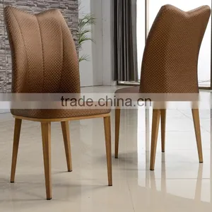 High Quality Woodgrain Stainless Steel Leather Dining Chair LQ-QT200 thumbnail-1