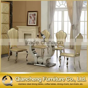 Fancy Designs Marble Top Dining Table Stainless Steel Table thumbnail-1
