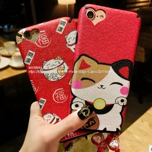 Fortune Cat Cartoon Cell Phone Case Silicone Mobile Phone Cases for IPhone7/7Plus/6/6s/6plus/6splus Phone Back Cover thumbnail-1