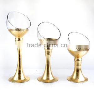 3-tier Tall Bell Shaped Glass Candle Holders for Wedding thumbnail-2