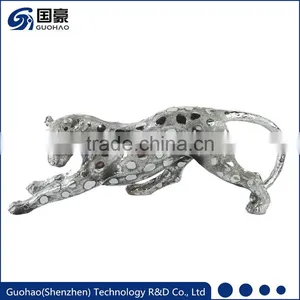 Bronze Cheetah and Panther Sculpture Statues thumbnail-3