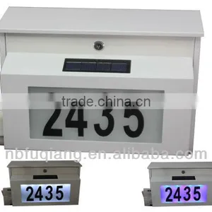 Wall Mount Solar Lighted Mailbox With Name Plates thumbnail-1