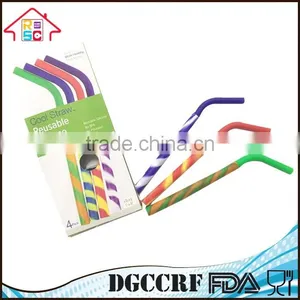 Colorful Silicone Drinking Straws, Reusable Silicone Straw thumbnail-1