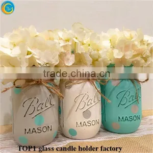 Examples of Handicrafts Glass Candle Jars With Gold Rhinestones thumbnail-1