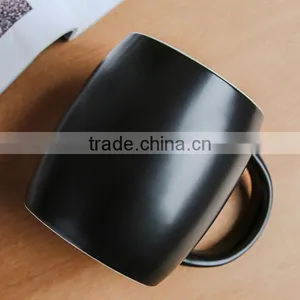 Cheap Promotional Customized 14oz Pottery Novelty Barrel Shaped Coffee Mug Cup thumbnail-5
