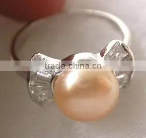 2014 Latest Fashion Round Pink Lady Tahitian Pearl Ring thumbnail-1