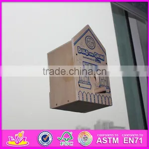 2016 New Fashion Funny Children Wooden Bird House W03B049 thumbnail-4