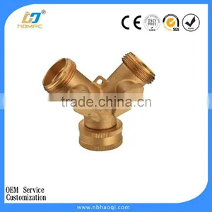Short Brass 3-ways Y Shape Hose Connector thumbnail-3