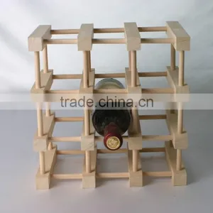 Hot Sale Wholesale 9 Bottles Wooden Wine Stand thumbnail-1