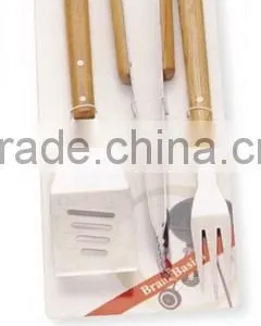 Wooden Handle BBQ Tools thumbnail-1