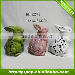 Wholesale Rabbit Design Ceramic Lantern thumbnail-1